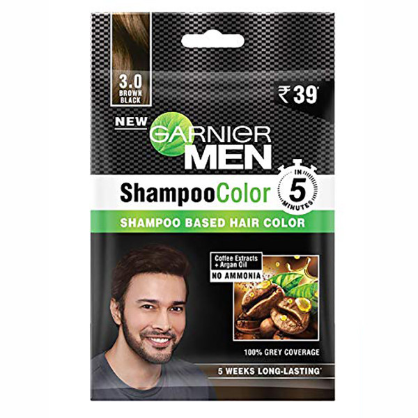 Image of Garnier Men Shampoo Color Brown Black 3 10ml