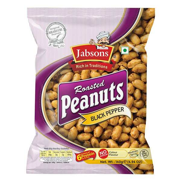 Image of Jabsons Roasted Peanuts Black Pepper 140g