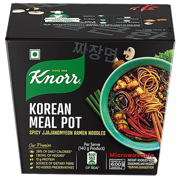 Image of Knorr Korean Ramen Spicy Jjajangmyeon Veg Meal 110Gm