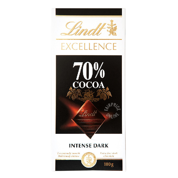 Image of Lindt Excellence 70% Cocoa Intense Dark 100g