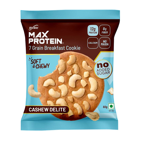 Image of Max Protein Cookie Cashew Delite 60g No Add Sugar