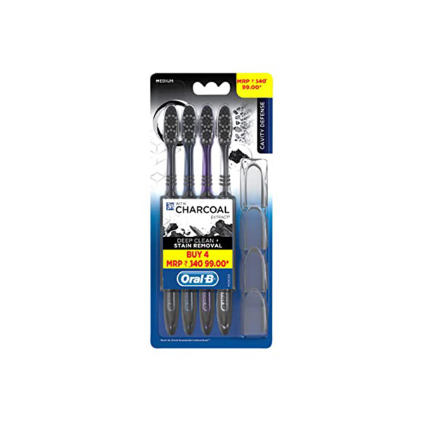 Image of Oralb  Charcoal Tb Pack Of 4 Medium