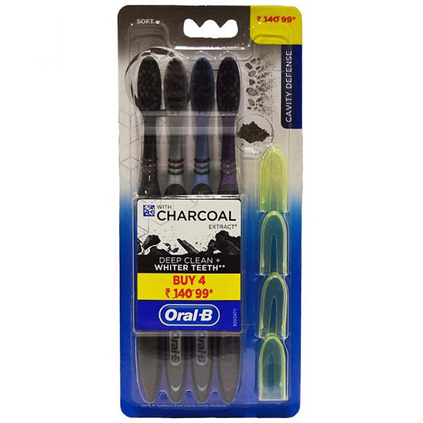Image of Oralb Charcoal Tb Pack Of 4 Soft