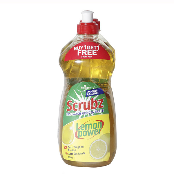 Image of RELIANCE SCRUBZ DISHWASH LEMON 500ML B1G1