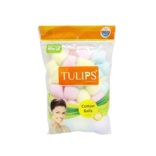 Image of TULIPS COLOUR COTTON BALLS 50PC