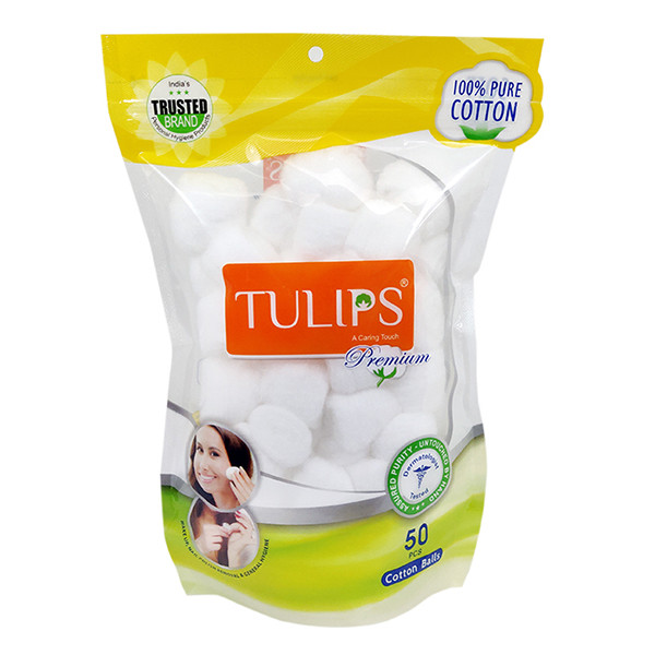 Image of TULIPS WHITE COTTON BALLS 50PC