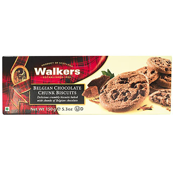 Image of Walkers Belgian Chocolate Chunk Biscuits 150g