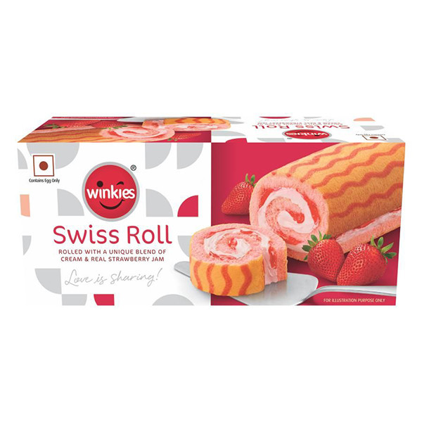 Image of Winkies Swiss Roll Strawberry 175g