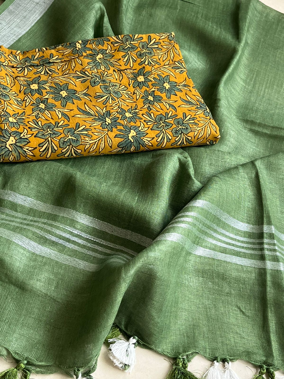 Pure Cotton Ajrakh Kurta and Linen Dupatta Sets