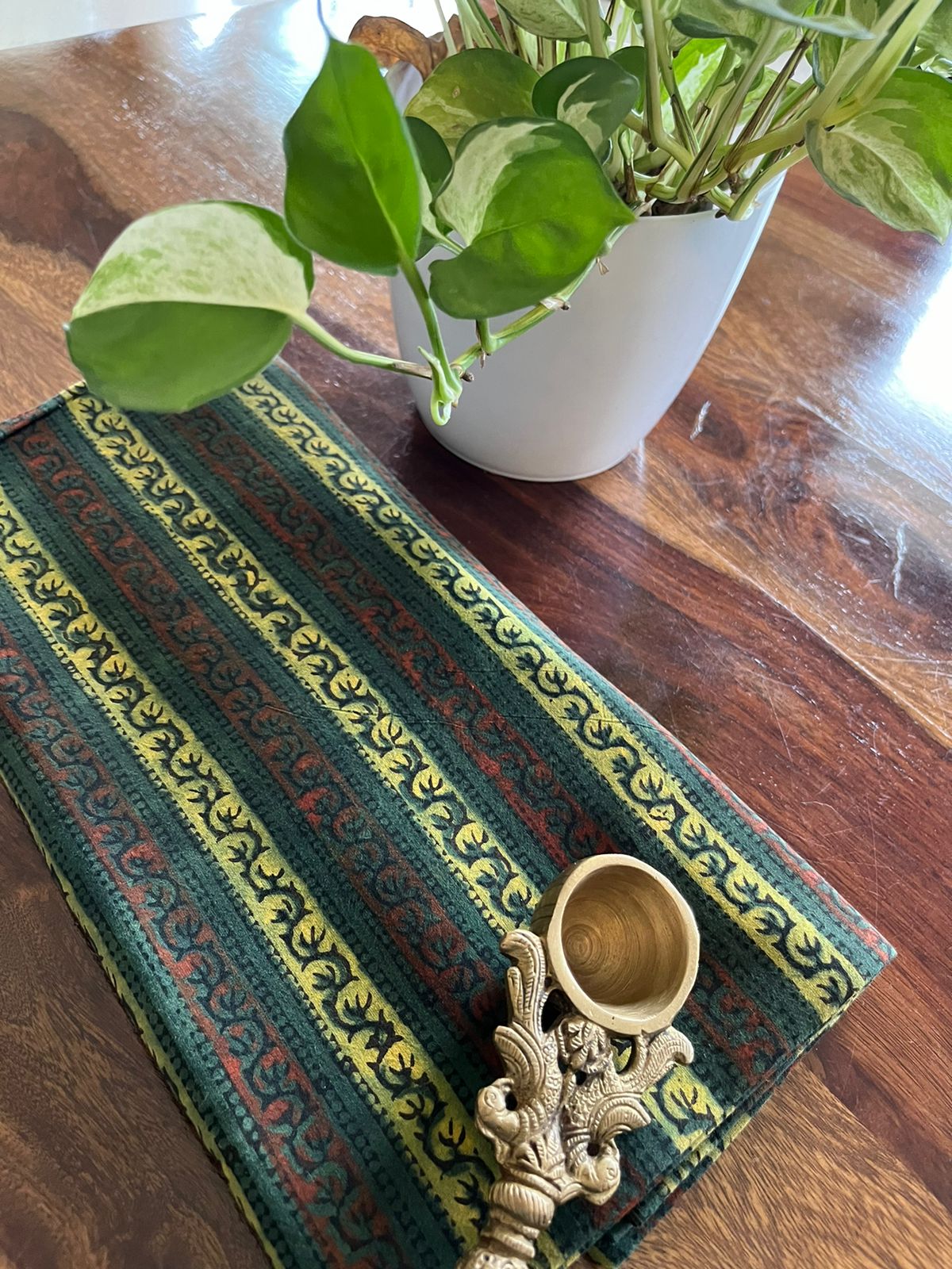 Pure cotton Handblock Ajrakh Kurta fabric