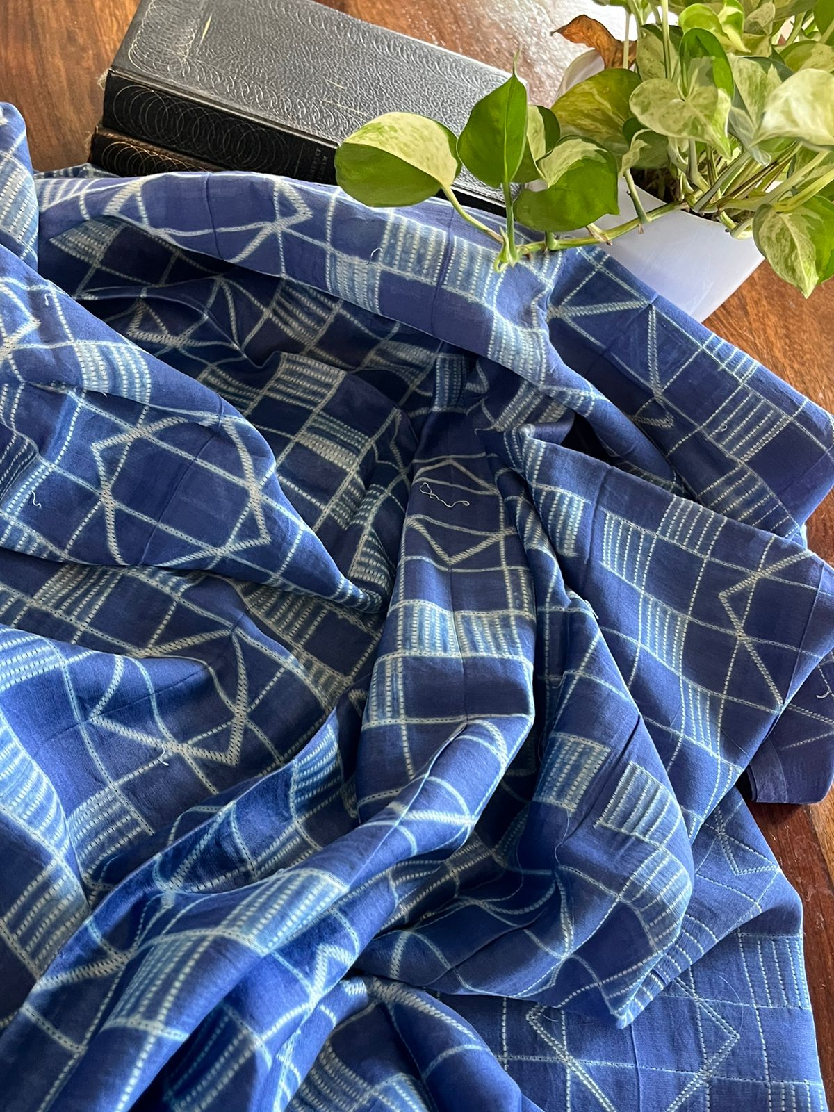 Nui Shibori Hand Work Chanderi Kurta Fabric