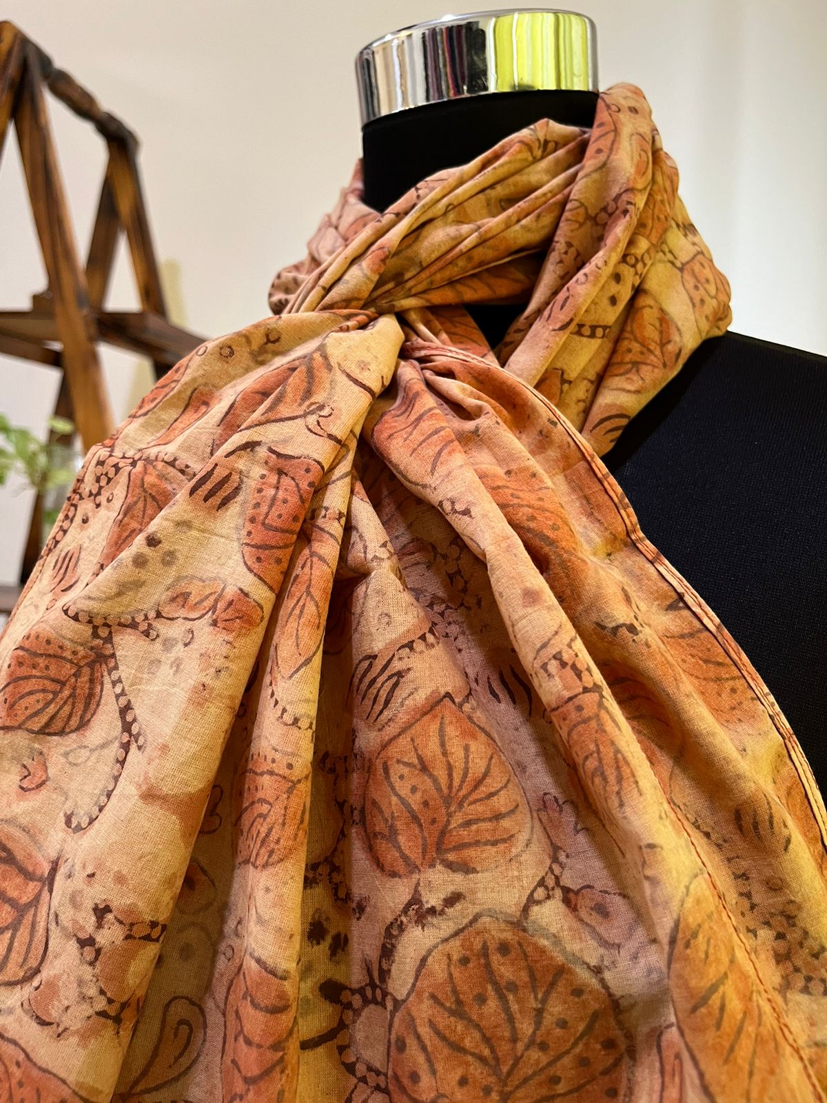 Pure Mul Cotton Hand block Printed Stole with Tassels