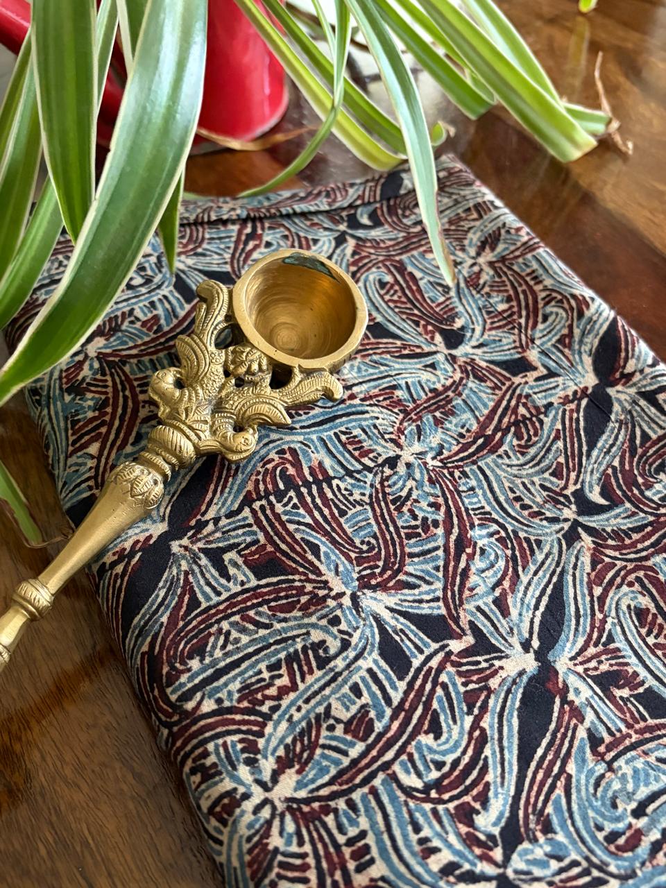 Pure cotton Handblock Ajrakh Kurta fabric