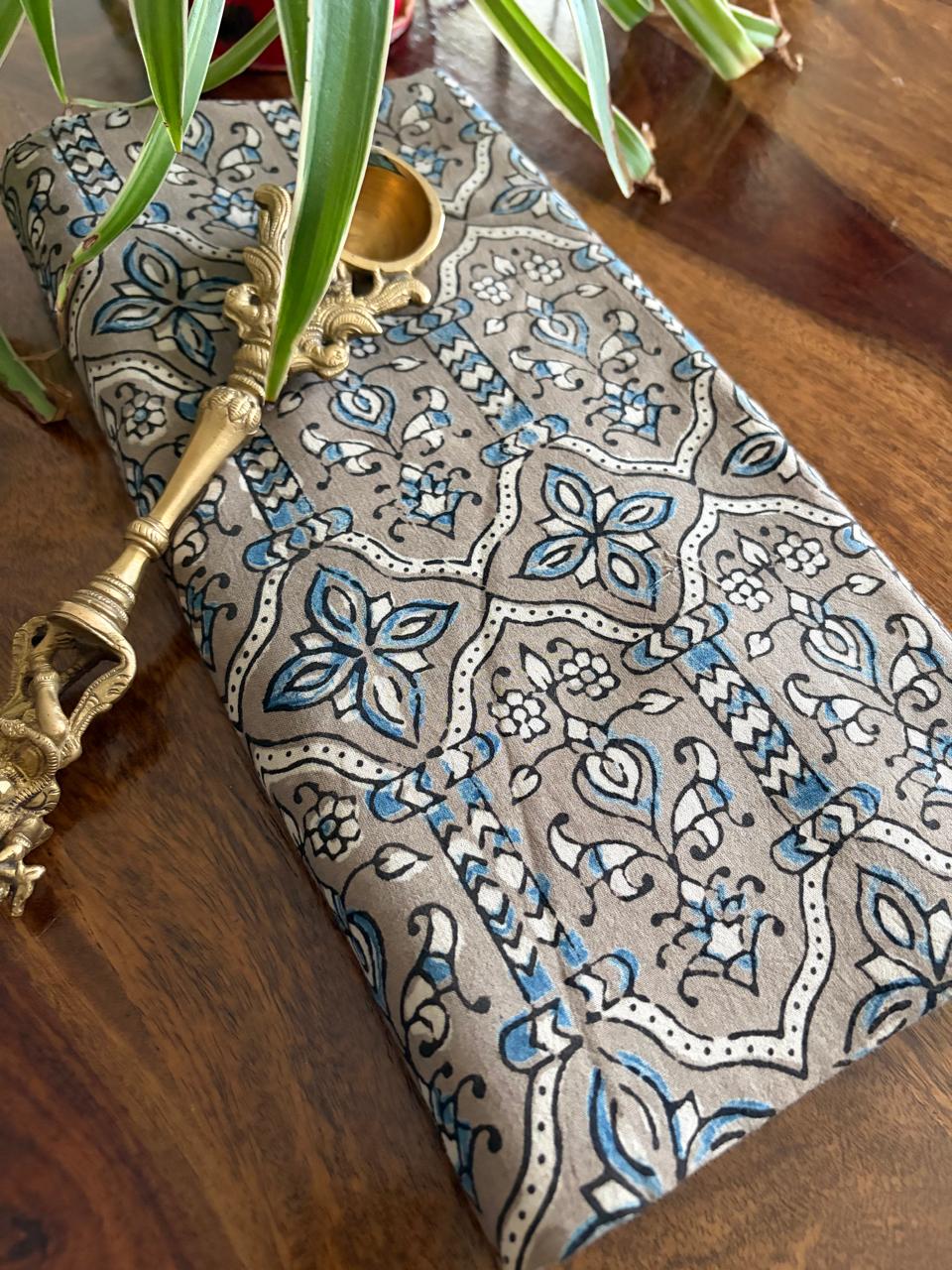 Pure cotton Handblock Ajrakh Kurta fabric