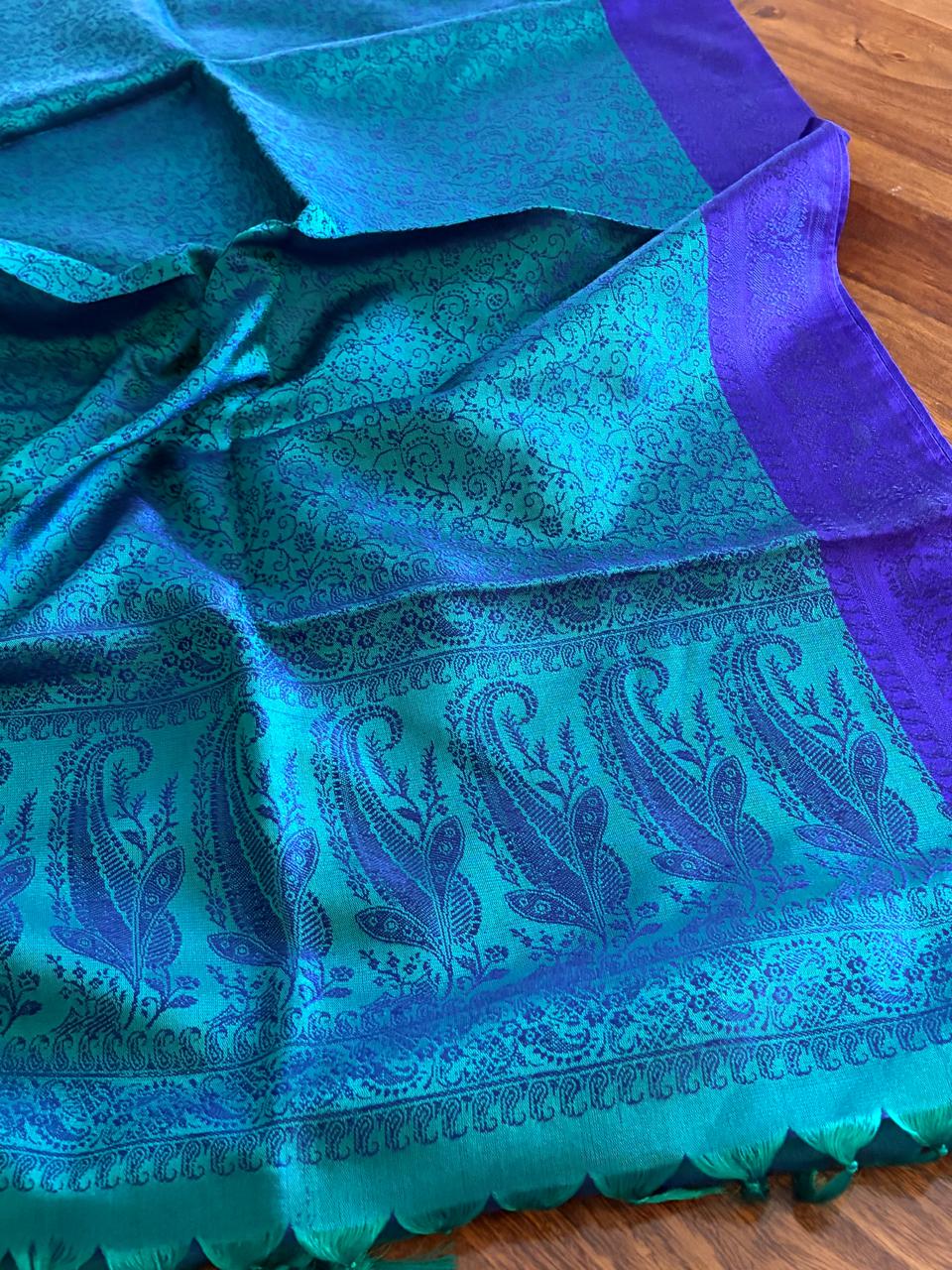 Soft Banarasi Pure Silk Festive Stole with Woven Motifs