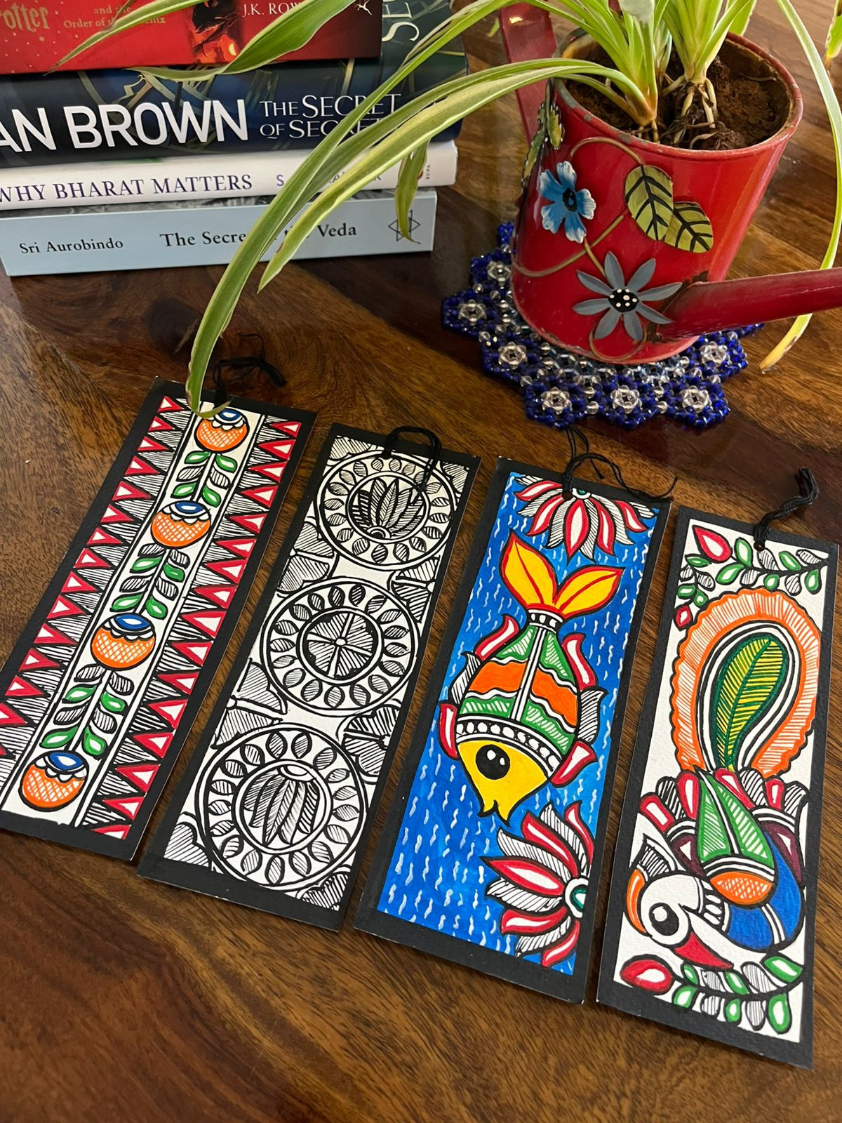 Bookmarks - Madhubani Handpainted - Set of 4