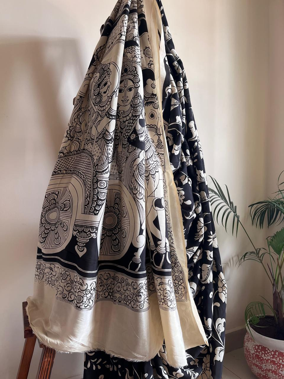 Chenoori Silk Hand Painted Kalamkari Saree - Rath Design