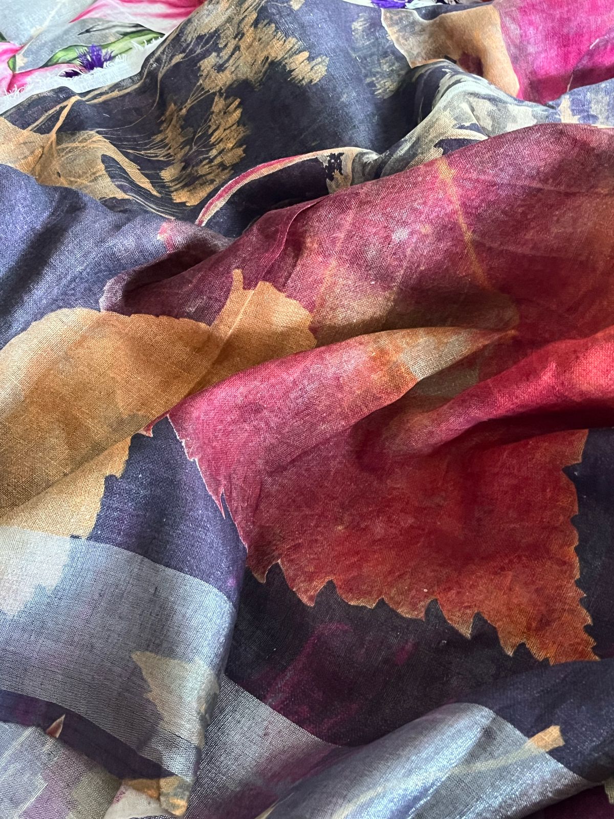 Pure Linen Woven Sarees - Beige