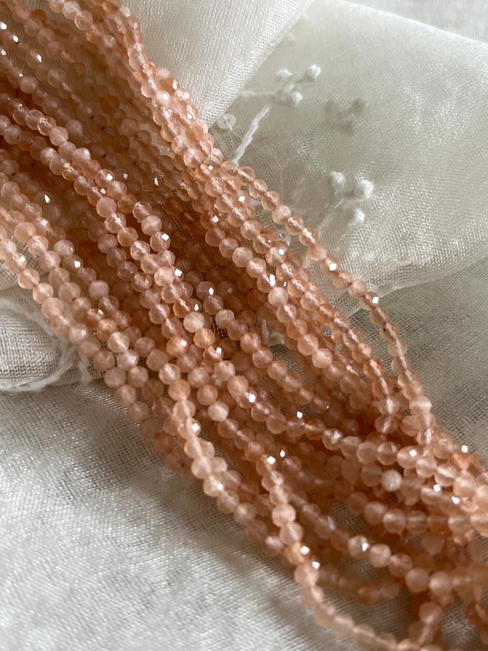 Faceted Agate Beads 8 lines Neckpiece - Apricot Peach