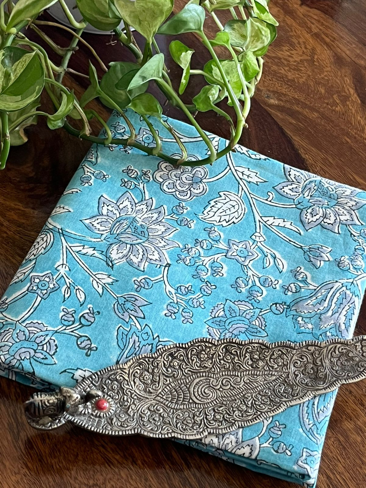 Pure Cotton Printed Kurta Fabric - 25mts - Sky Blue