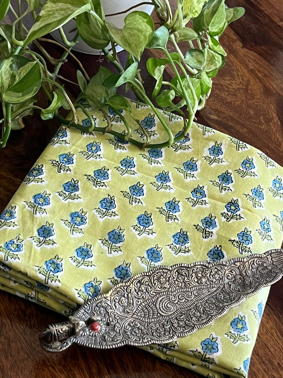 Pure Cotton Printed Kurta Fabric - 25mts - Lime Green