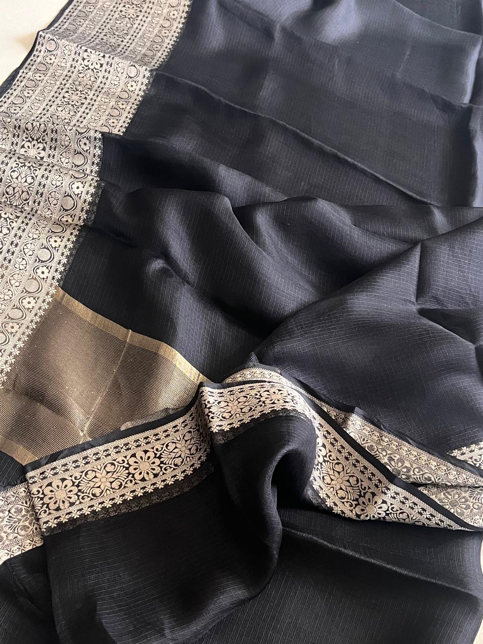 Pure Kota Silk Lightweight Saree - Black