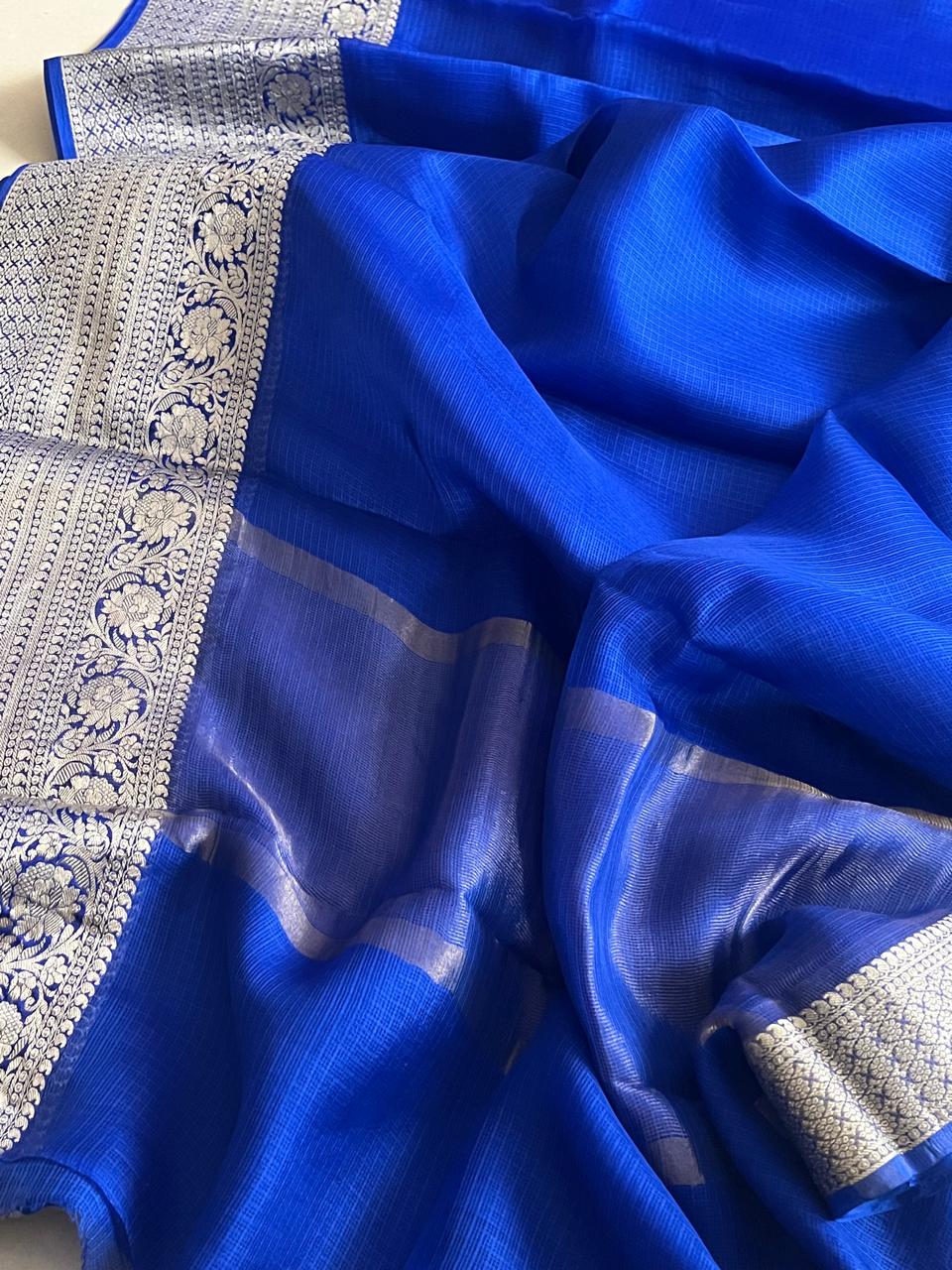 Pure Kota Silk Lightweight Saree - Electric Blue
