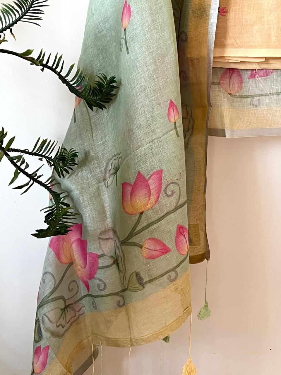 Linen Embroidered Suits - Buttercream