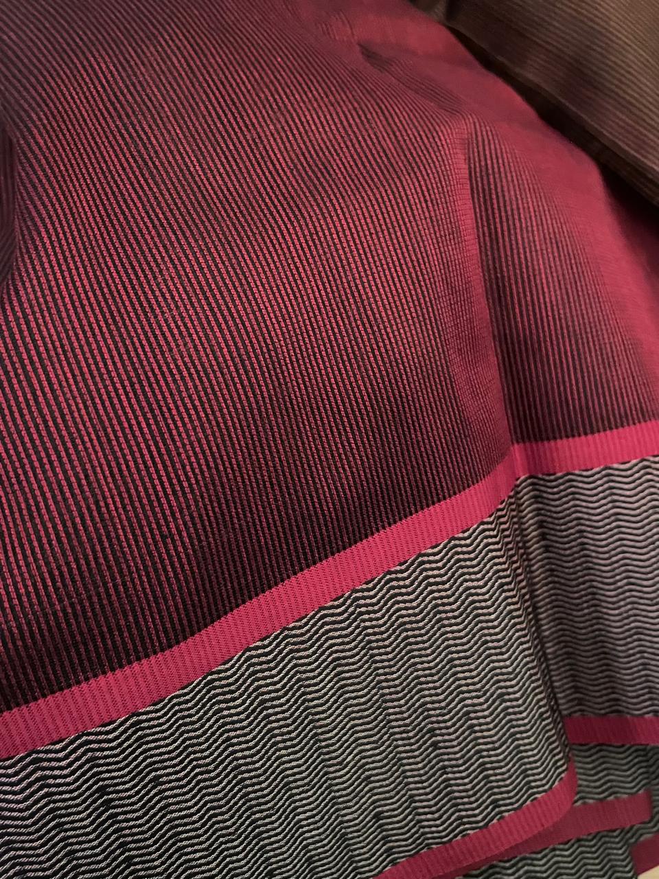 Cocoa Rehwa Elegance Maheshwari Handloom Saree