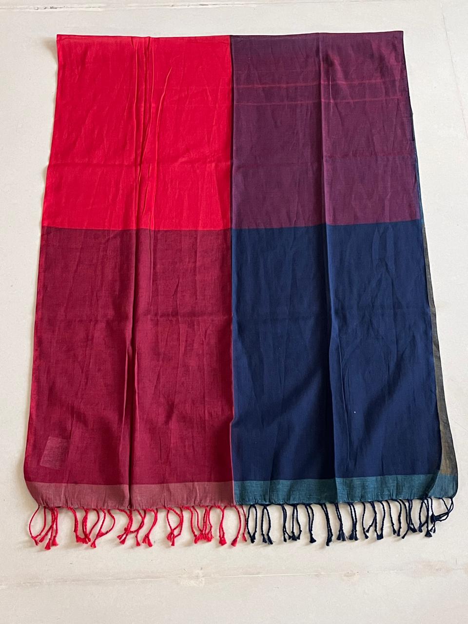 Pure Organic Cotton Handloom Stole Bold Colour Harmony