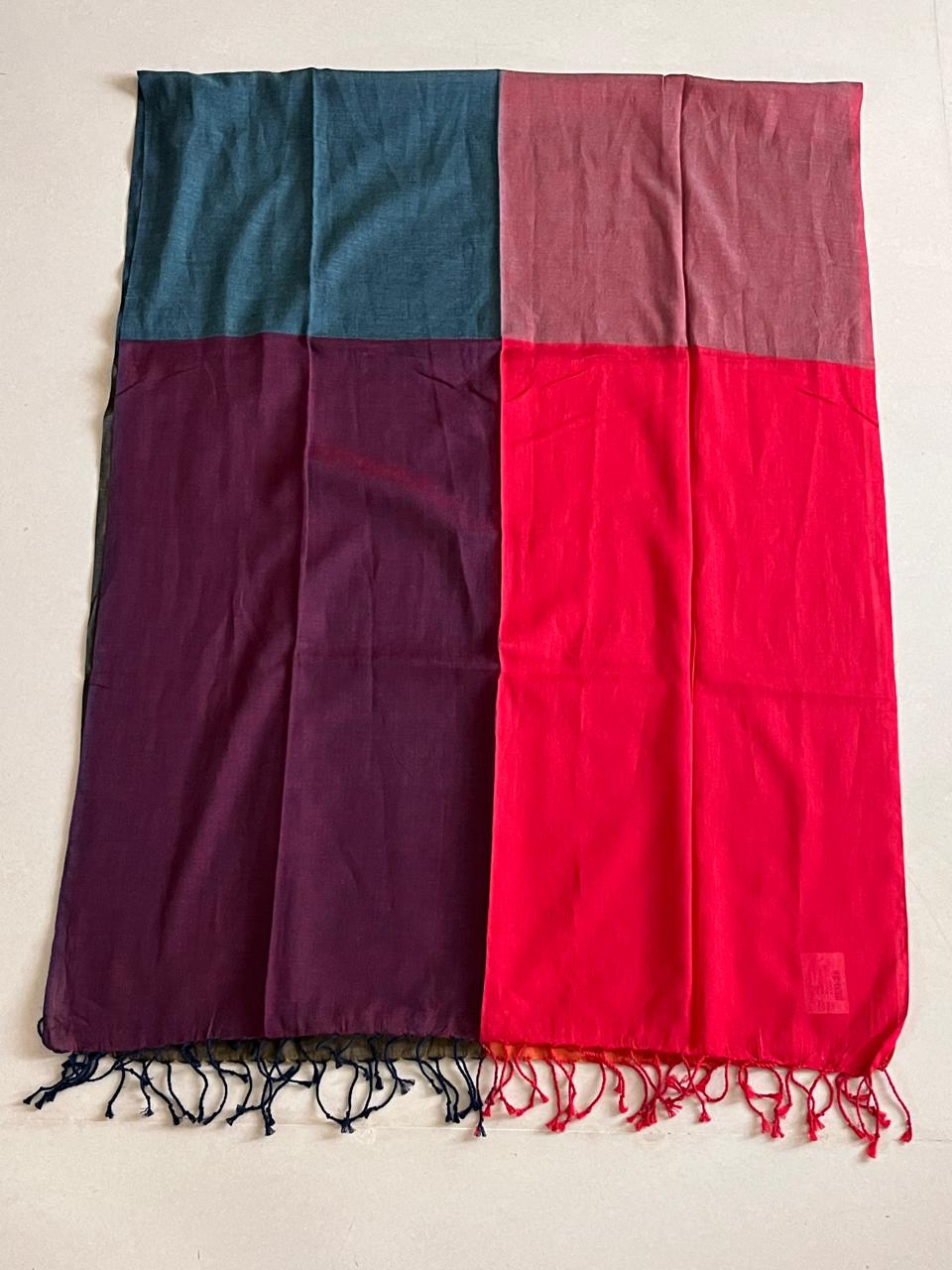 Organic cotton Handwoven Stole - Multicolour elegance