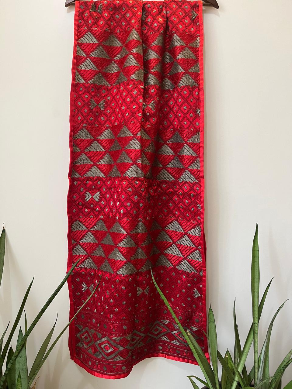 Handcrafted Phulkari Hand Embroidered Pure Khaddar cotton Stoles