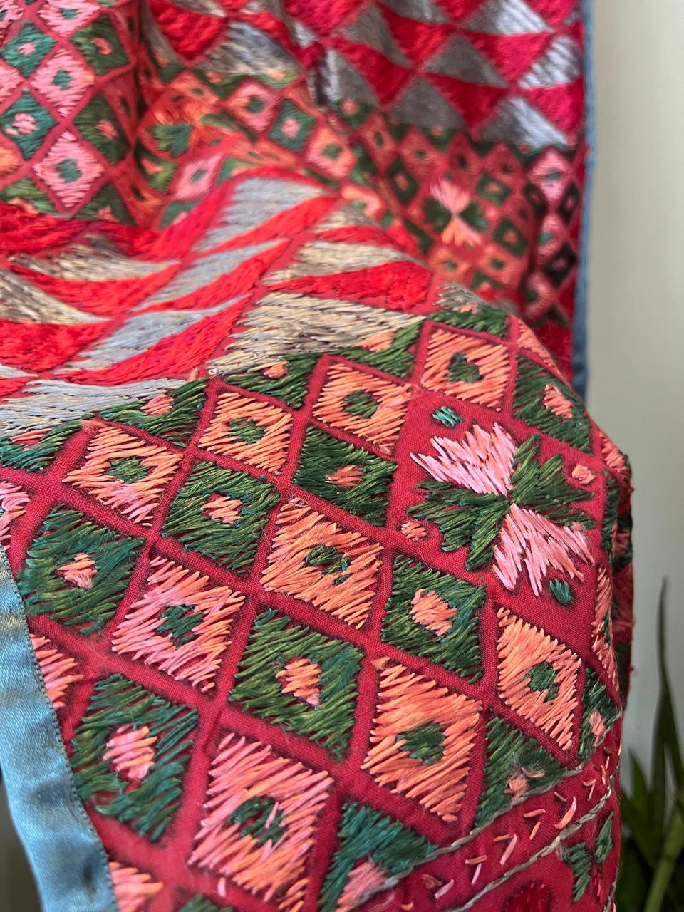 Handcrafted Phulkari Hand Embroidered Pure Khaddar cotton Stoles