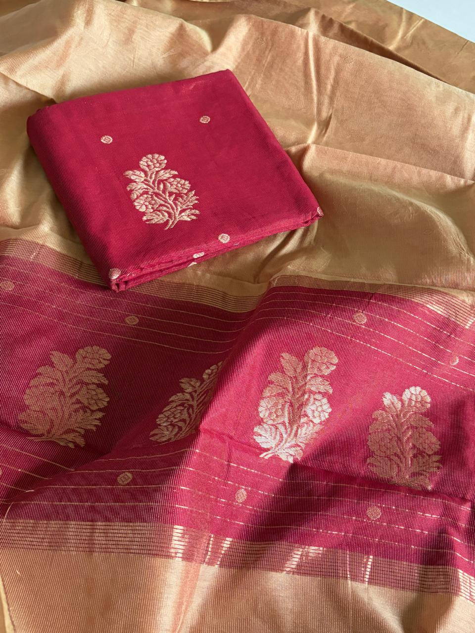 Pure Chanderi Silk Tissue Handwoven Suits