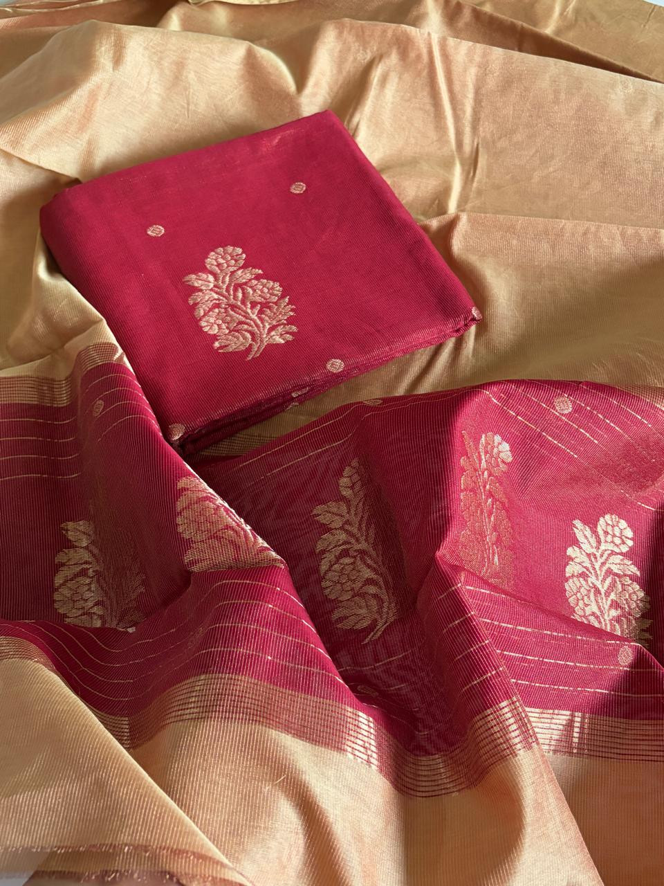 Pure Chanderi Silk Tissue Handwoven Suits