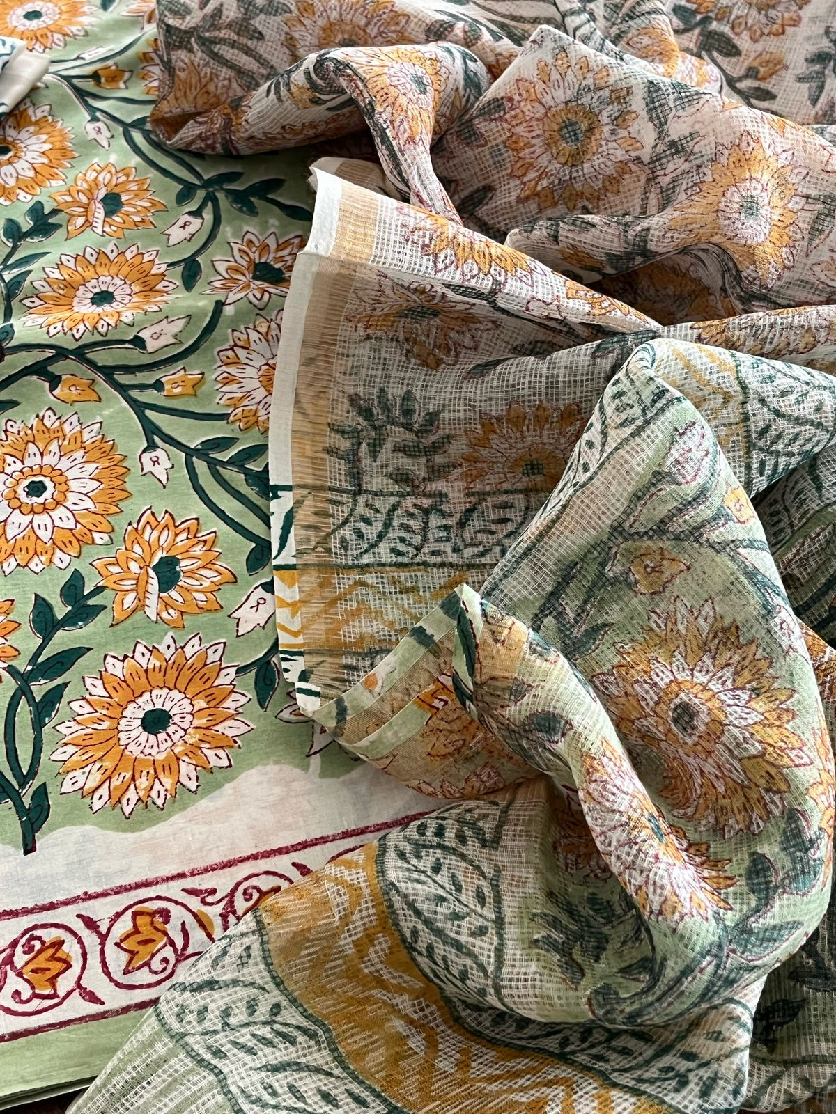 Pure cotton 3 piece Suits with kota Doria Dupatta