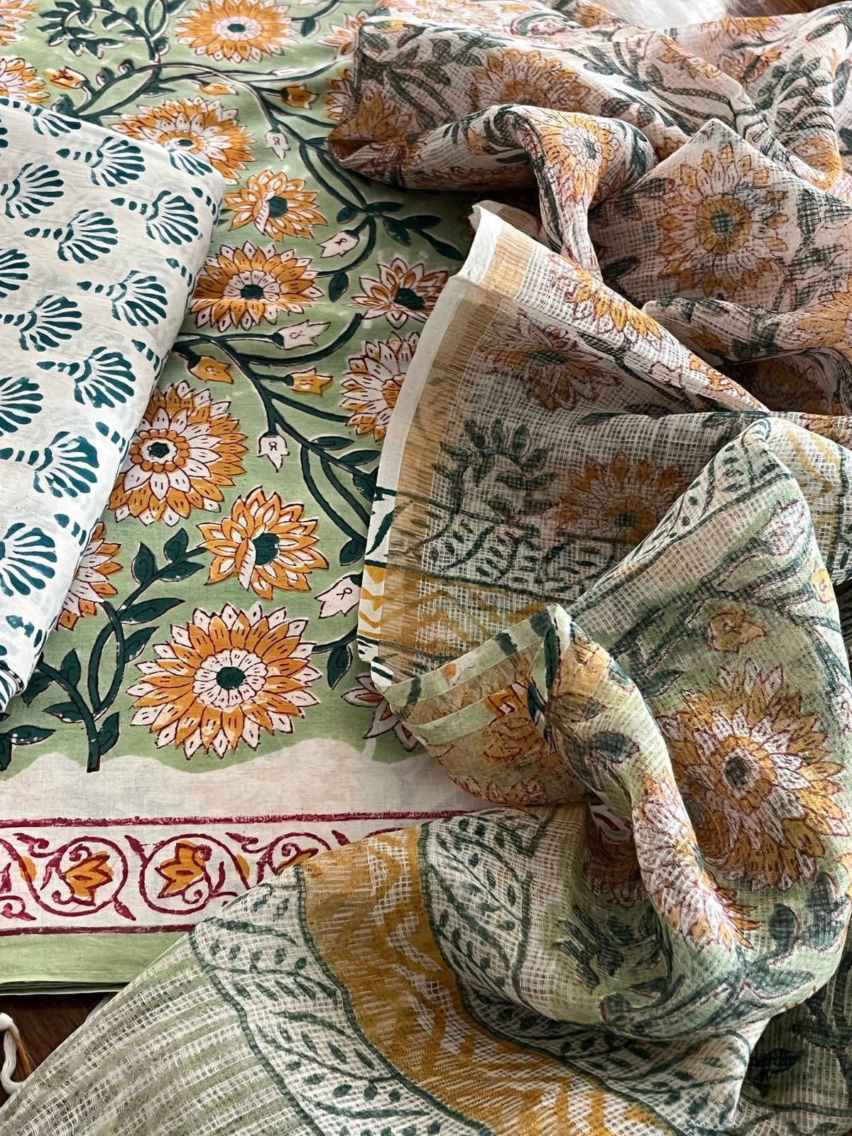 Pure cotton 3 piece Suits with kota Doria Dupatta