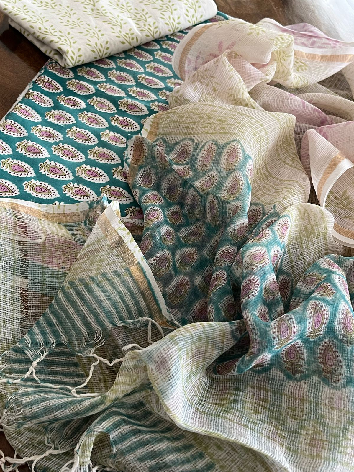 Pure cotton 3 piece Suits with kota Doria Dupatta