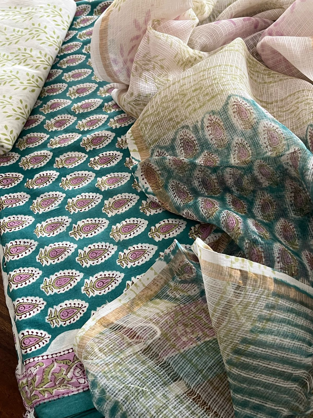 Pure cotton 3 piece Suits with kota Doria Dupatta