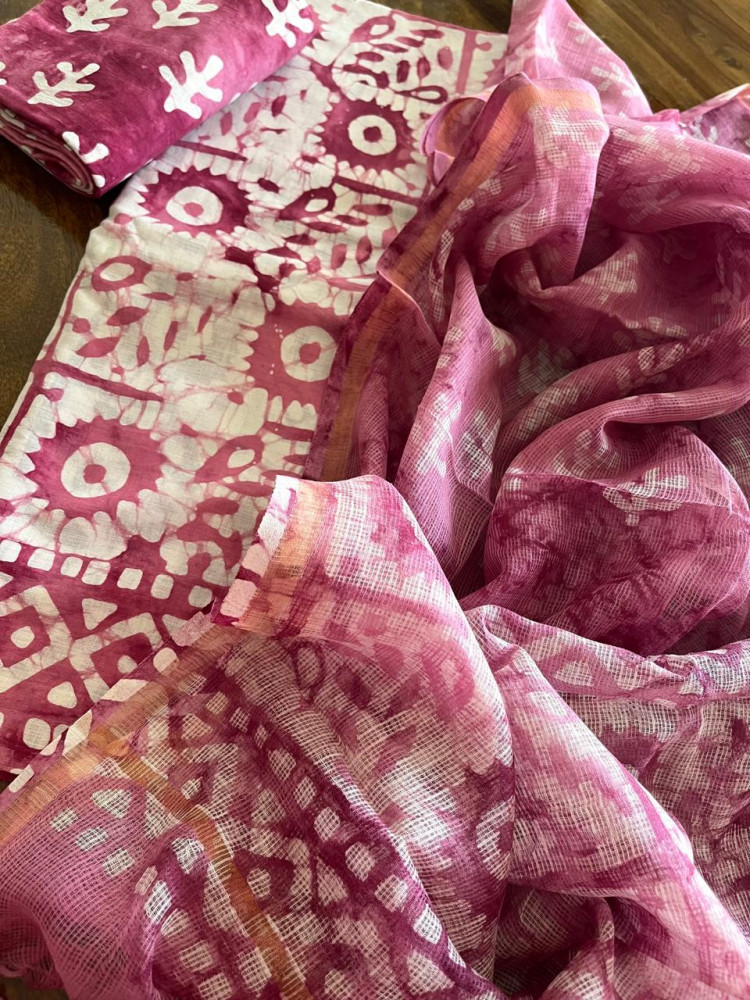 Image of Pure cotton 3 piece Suits with kota Doria Dupatta