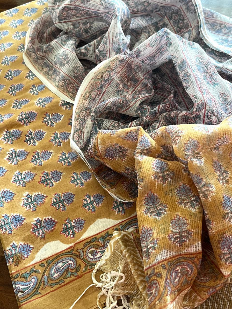 Pure cotton 3 piece Suits with kota Doria Dupatta