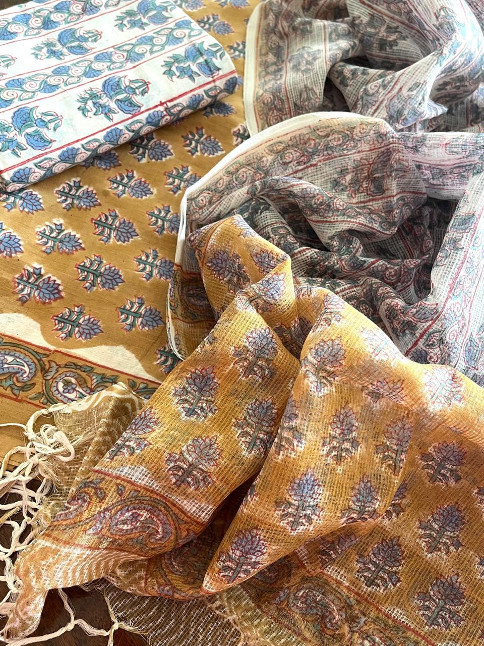 Pure cotton 3 piece Suits with kota Doria Dupatta