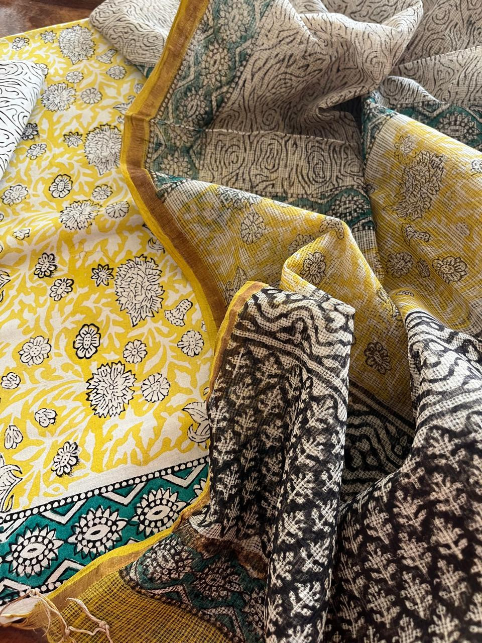 Pure cotton 3 piece Suits with kota Doria Dupatta