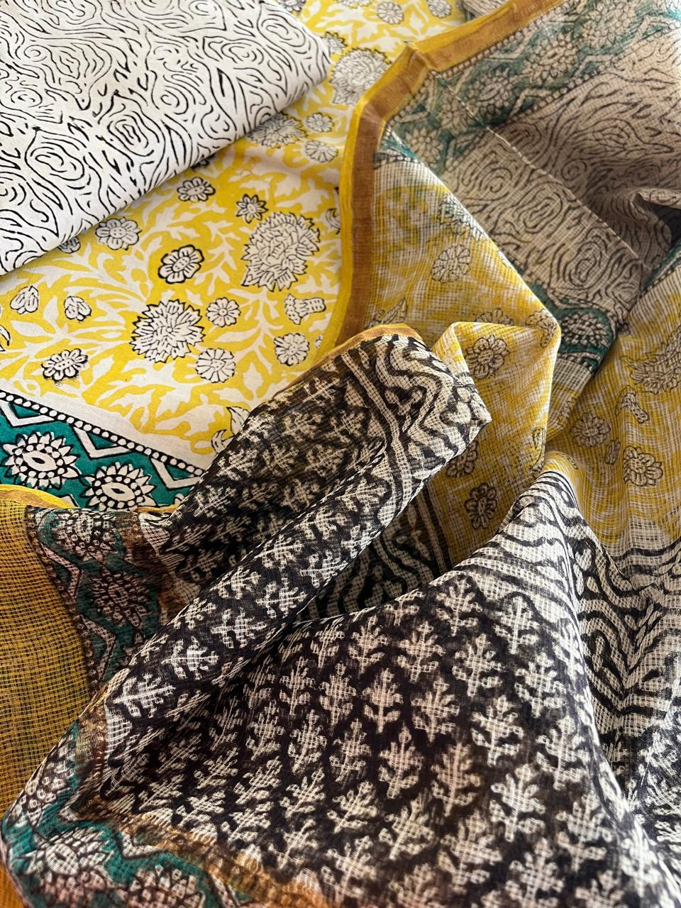 Pure cotton 3 piece Suits with kota Doria Dupatta