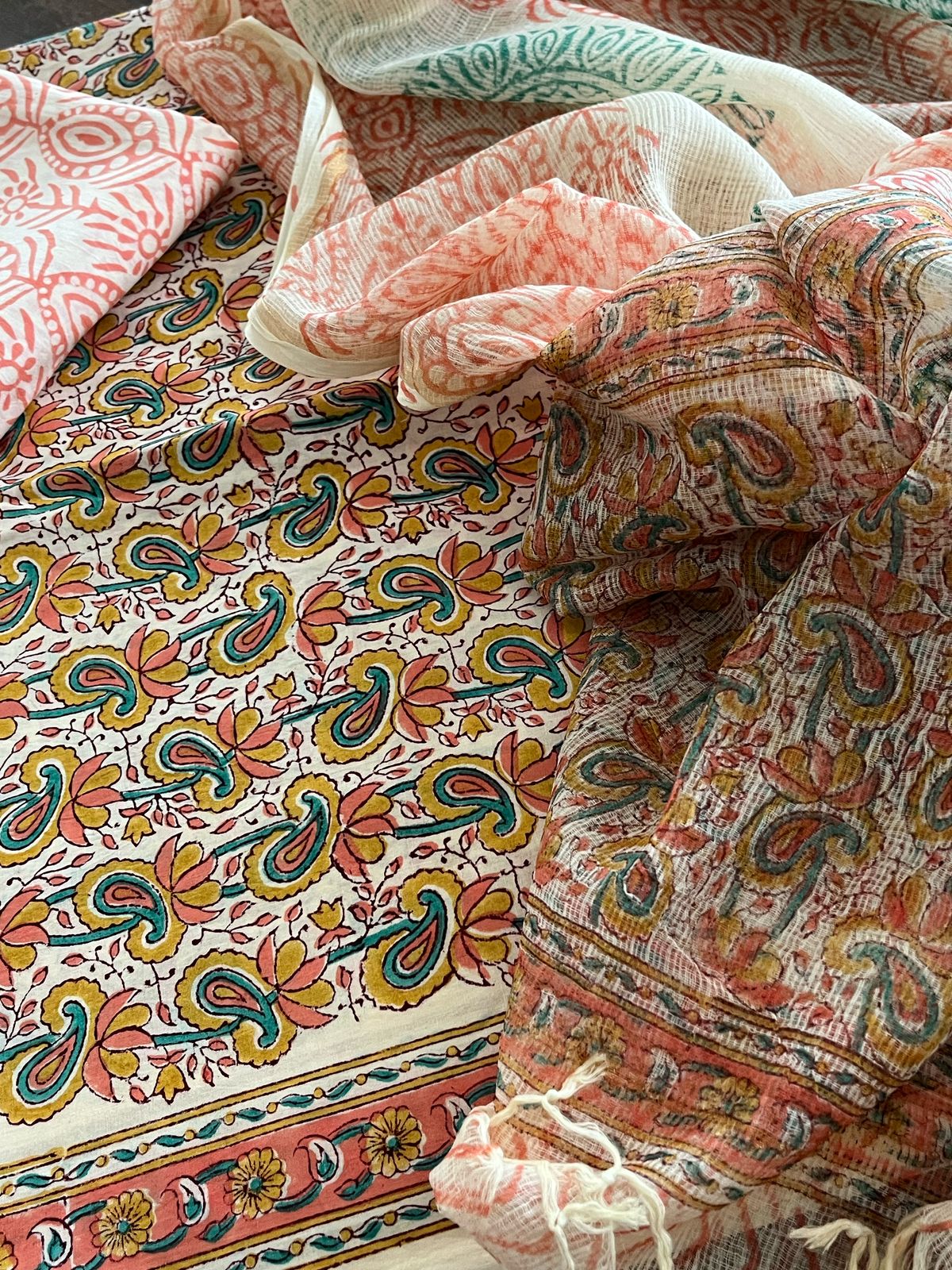 Pure cotton 3 piece Suits with kota Doria Dupatta