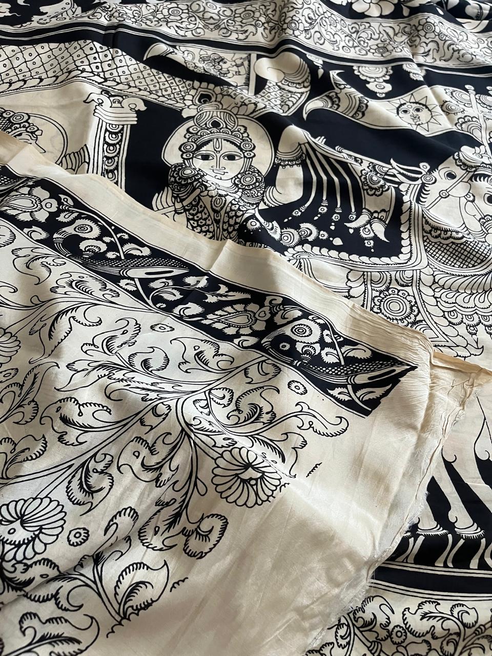 Pure cotton Hand Painted Kalamkari Saree