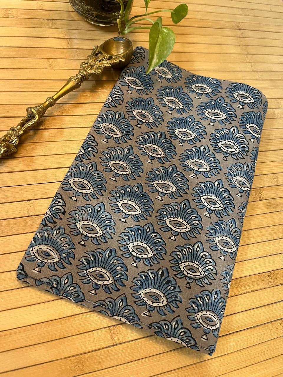 Pure cotton Handblock Ajrakh Kurta fabric