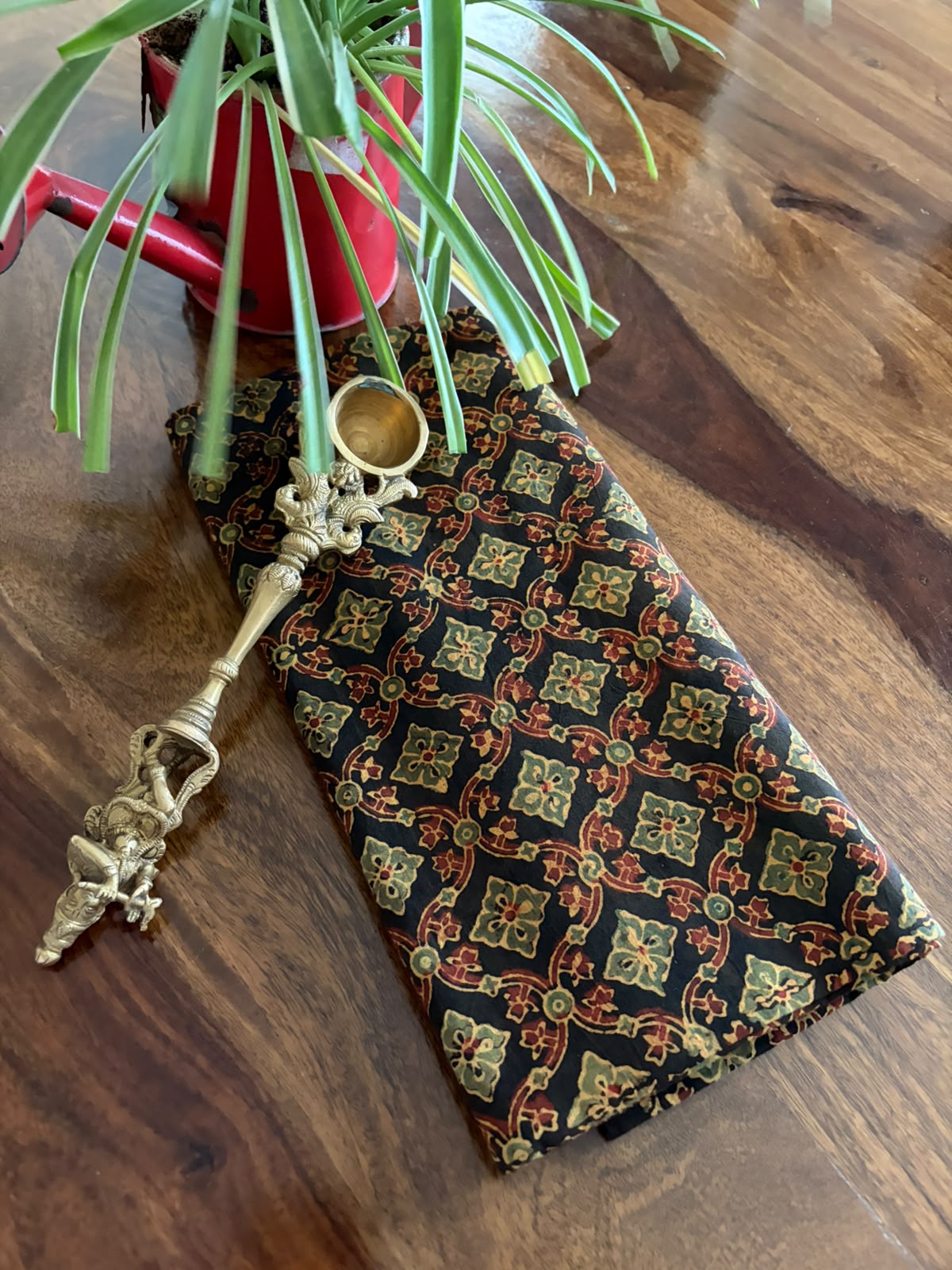 Pure cotton Handblock Ajrakh Kurta fabric
