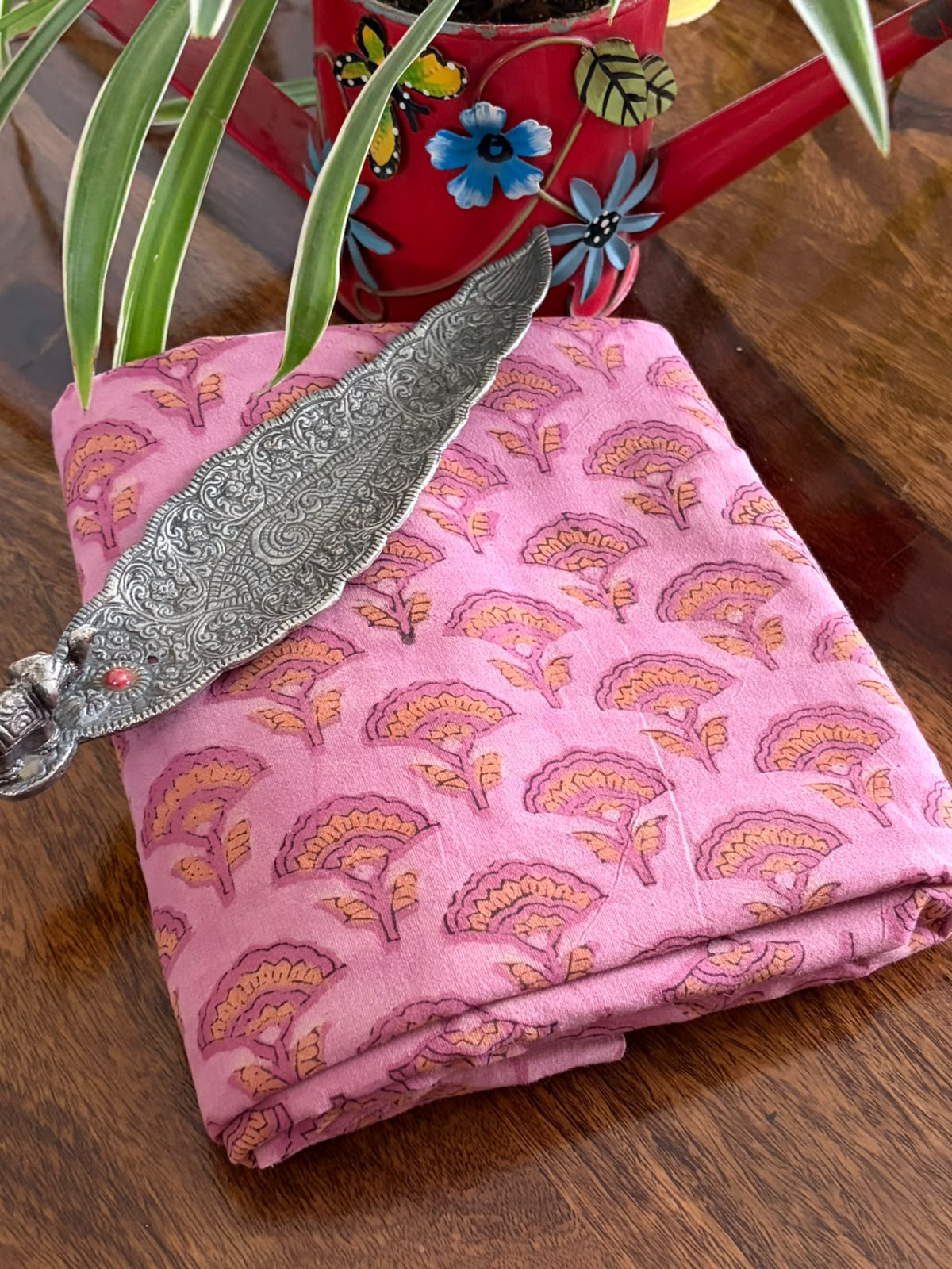 Pure Cotton Handblock Printed Kurta - 25mts - Pink