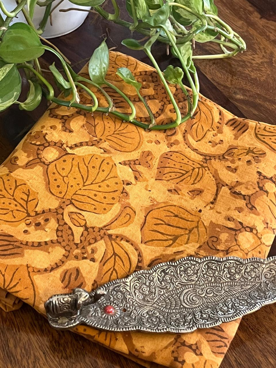 Pure Cotton Handblock Printed Kurta - 25mts - Yellow